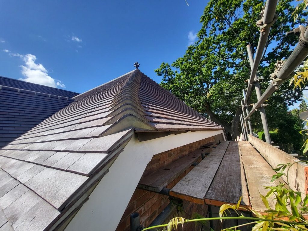 slate roof on new build project